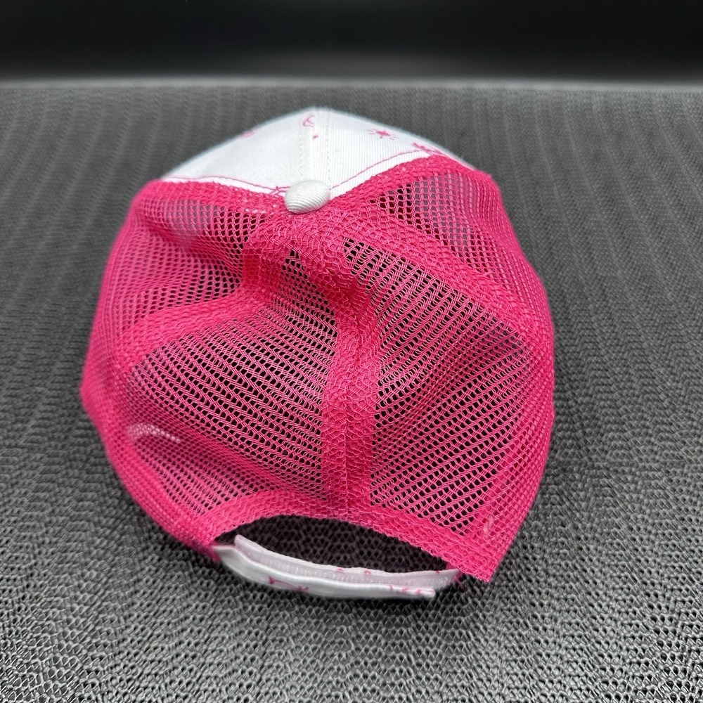 Blue Wahoos Trucker Hat Hook And Loop Adjust Pink /White - Picture 3 of 7